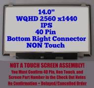 Replacement Laptop Screen 14" WQHD 2560x1440 LCD Screen IPS LED Display VVX14T058J00 Non Touch Version 40 pins for Lenovo ThinkPad T460s T460P