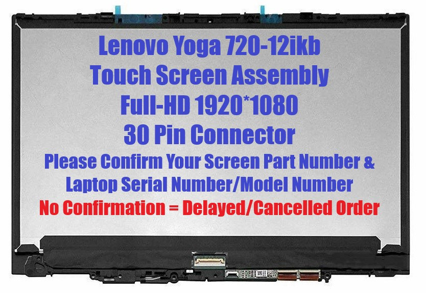 5D10P94922 Lenovo Yoga 720-12IKB 81B5 FHD LCD Display Touch Screen  