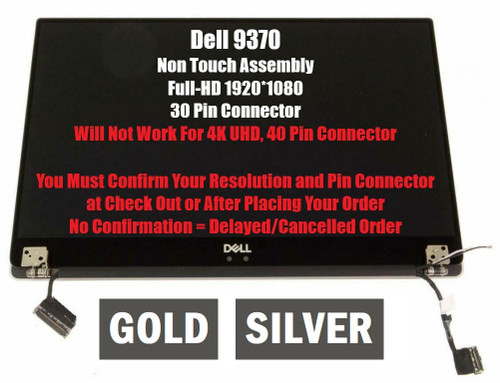 FT5T7 - Dell Assy, Complete, 13.3, FHD, Silver for XPS 13 (XPS9370-7538SLV)