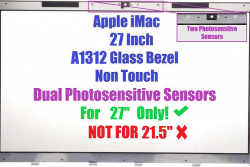27" For Apple iMac A1312 Front Glass Panel for Late 2009 Mid 2011 to Early 2012