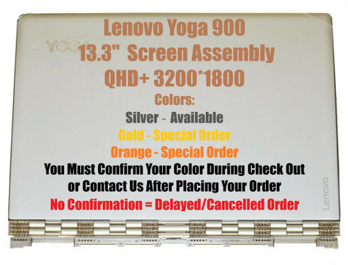 Lenovo Yoga 900-13ISK LCD Touch Screen Assembly Silver 5D10K26887