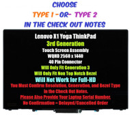 Lenovo X1 Yoga 3rd Gen Type 20LD/20LE/20LF/20LG LCD Touch Screen Bezel WQHD