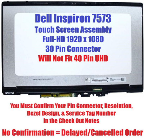 Dell Inspiron 15 7573 09y1yk 15.6" FHD LCD Touch Screen Digitizer Assembly Bezel