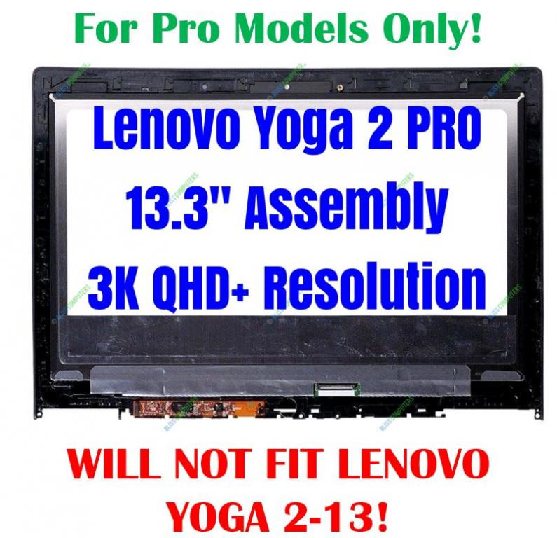 New 13.3" QHD 3K Yoga 2 Pro Laptop Lenovo 80AY LED LCD Touch Screen Assembly