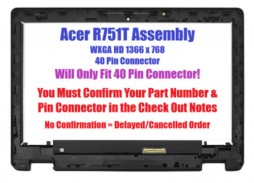 11.6" LCD Touch Screen Assembly with Bezel for Acer Chromebook R751T 1366x768