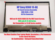 HP ENVY 13-AQ0044NR L53382-001 13.3" UHD Touch Screen Assembly