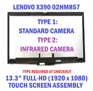 Genuine Lenovo ThinkPad X390 Yoga FHD Touch LCD Screen Bezel SM-Cam 02HM858