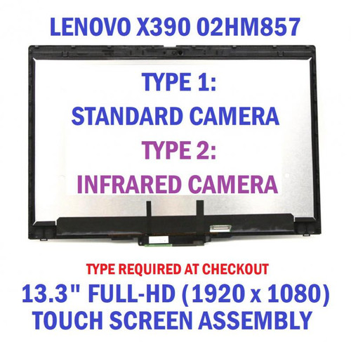 Genuine Lenovo ThinkPad X390 Yoga FHD Touch LCD Screen Bezel SM-Cam 02HM857