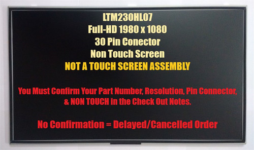 Dell Cfv7d REPLACEMENT LAPTOP LCD Screen 23" Full HD LED 0CFV7D LTM230HL07