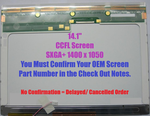 Ibm 93p5570 REPLACEMENT LAPTOP LCD Screen 14.1" SXGA+ Single Lamp LTN141P4-L02