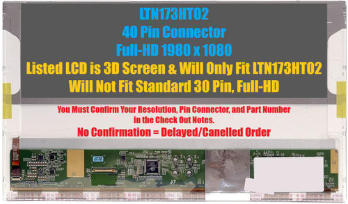 LTN173HT02-T01 ,120Hz 3D ,17.3" WUXGA FULL HD LED LCD replacement (Or Compatible Model)