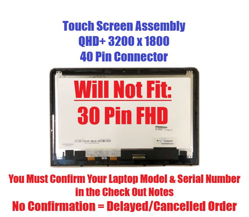 Hp 909632-001 Panel LCD 13.3" Qhd+ Bv Uwva Touch Screen