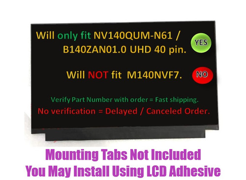 New 14" UHD 4K LCD Screen 400n LED Display HP Spare Part L62770-001