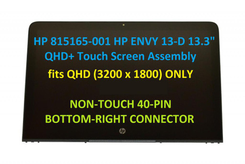 HP Envy 13-D 13-D040WM LCD 13.3" Assembly With Back Cover LED QHD 848177-001