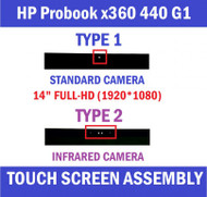 HP ProBook x360 440 G1 LCD LED DISPLAY TOUCH SCREEN FHD ASSEMBLY Hinge Up