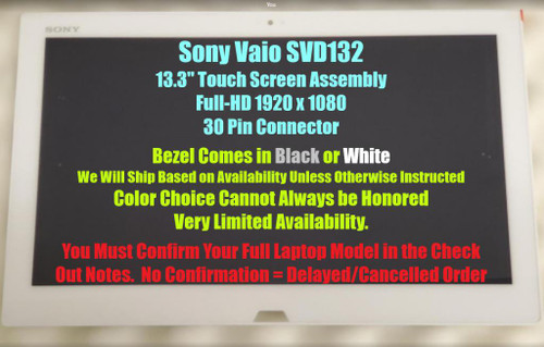 Sony Vaio Svd13213cxw Replacement Convertible LCD Screen 13.3" Full-HD LED DIODE (TOUCH DIGITIZER)