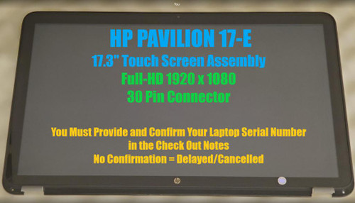 HP PAVILION 17-E012NR 17.3" 720676-001 Touch Screen Assembly