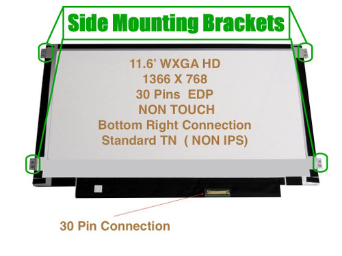 Au Optronics B116xtn02.3 Side Brackets Replacement LAPTOP LCD Screen 11.6" WXGA HD LED DIODE (Substitute Only. Not a )