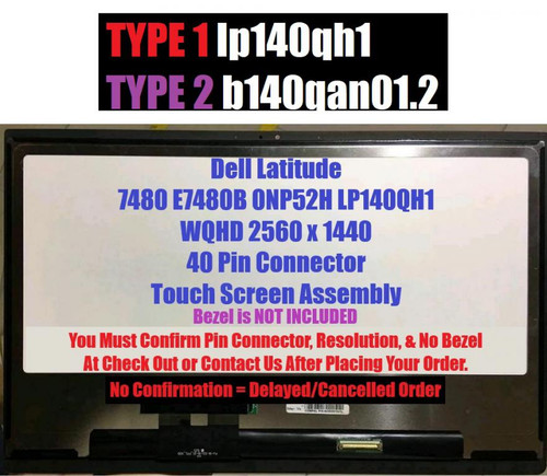 Dell Latitude 7480 LCD Screen 564RX QHD Tested Warranty