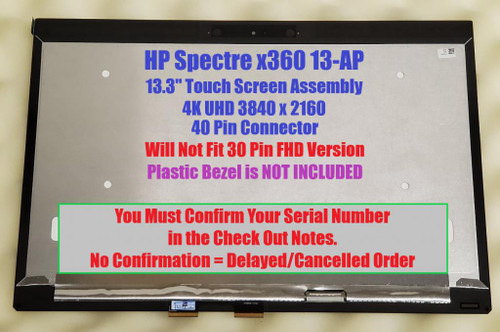 HP Spectre x360 13-ap 13T-AP 13.3" UHD NO Bezel Touch Screen Assembly L37651-001