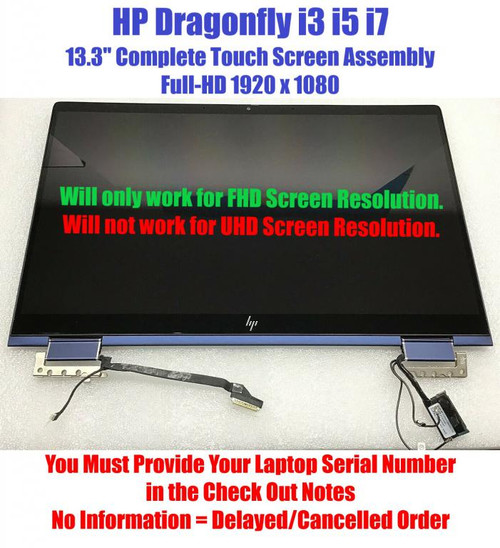 L74089-001 HP dragonfly FHD 13.3" LCD LED screen touch Assembly whole hinge u