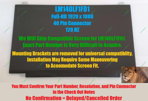 Compatible LQ140M1JW46 (SHP14F1) 14" 120HZ Screen