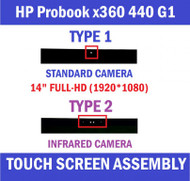 HP ProBook x360 440 G1 LCD LED DISPLAY TOUCH SCREEN FHD Digitizer Assembly Bezel
