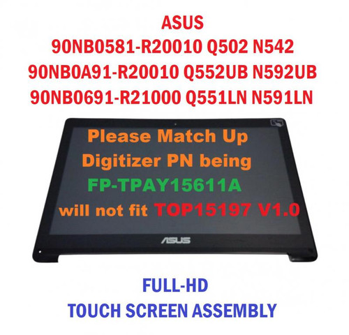 15.6" FHD LCD Touch screen Assembly Bezel ASUS Q502LA-BBI5T15 Q502LA-BSI5T14
