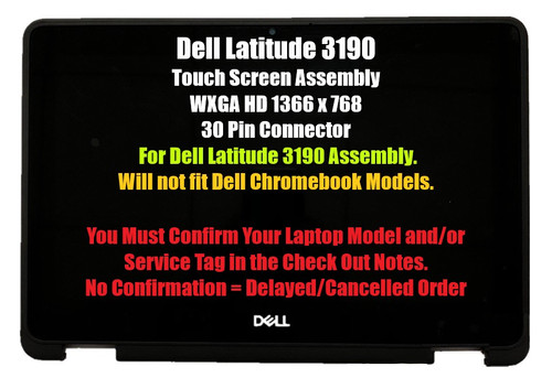 DD9NC 9KNWN New Dell Latitude 3190 LCD LED Touch Screen Assembly Bezel 11.6"