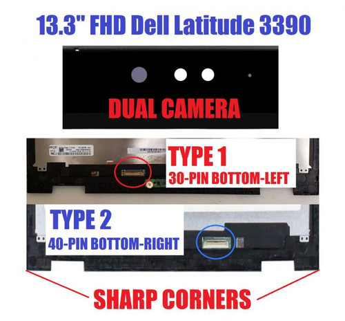 13.3" FHD LCD Display Touch screen Assembly Digitizer Dell Latitude 3390 P69G