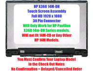 HP Pavilion X360 14-DH 14M-DH0001DX 14M-DH1001DX 14M-DH1003DX LCD Screen Assembly