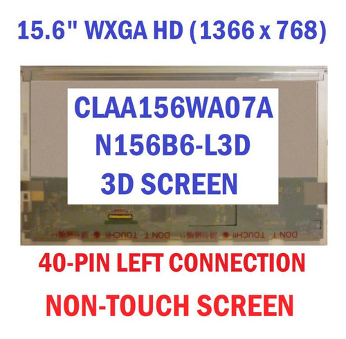 15.6" Laptop LED 3D N156B6-L3D fit CLAA156WA07A TOSHIBA SATELLITE A660 A665