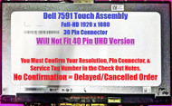 15.6" FHD LCD Screen Touch Bezel Assembly B156HAN02.3 NPR9W 0NPR9W