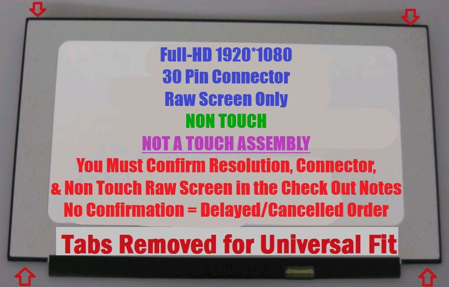 Laptop LCD screen 15.6" led nt156fhm-n61 v8.0 FHD 30 pin No brackets