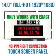 New 14.0" Fhd On-cell Touch Screen Display Ag Auo B140hak03.2 H/w:2a F/w:1