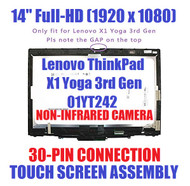 14" FHD Touch Laptop LCD Screen Assembly Lenovo X1 yoga Gen 3 20LD 20LE non-IR