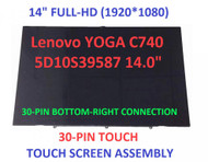 FRU 5D10S39587 New Lenovo Yoga C740-14IML LCD Touch Screen Assembly 14" FHD