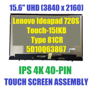 15.6" 4K UHD LCD Display LED Screen Touch Digitizer and Bezel Frame Assembly Lenovo IdeaPad 720S Touch-15IKB FRU 5D10Q63867