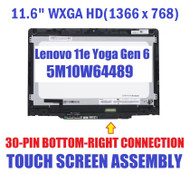 Lenovo 11e Yoga Gen 6 20SE 20SF LCD Touch Screen Bezel 11.6" HD 5M10W64489