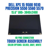 Dell XPS 15 9500 LCD Assembly UHD+ 3840X2400 Touch Screen Silver W9F11