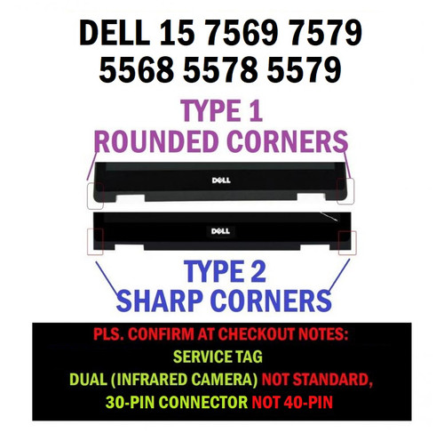 0JD02 52KF6 0RW48 N156HCA-EBA Dell Inspiron 7569 7579 15.6" 30 Pin Glossy Screen