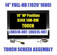 LCD Display w/ Hinge Full Assembly For hp pavilion x360 14-dw 14m-dw L96515-001