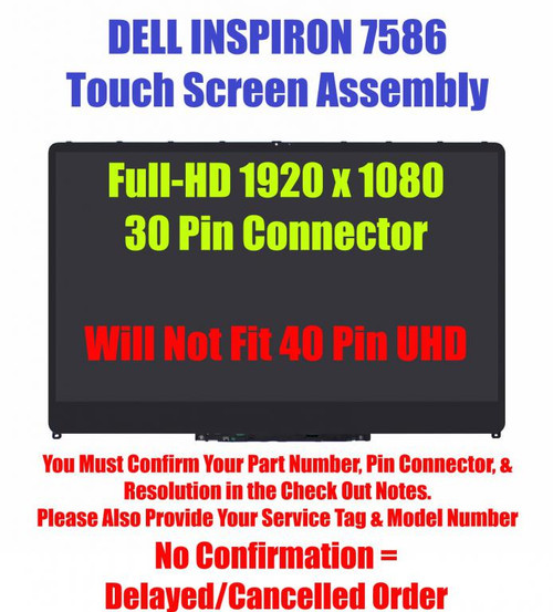 FHD LCD Touch Screen Assembly Bezel Dell Inspiron 15 7586 i7586 P76F P76F001