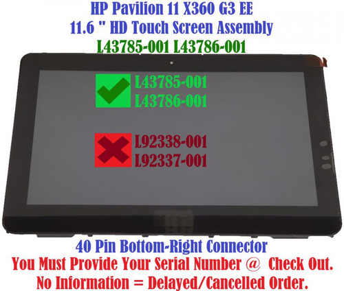 L43785-001 B116xtn02.3 Genuine Hp LCD 11.6" Led Hd Probook G3 Ee