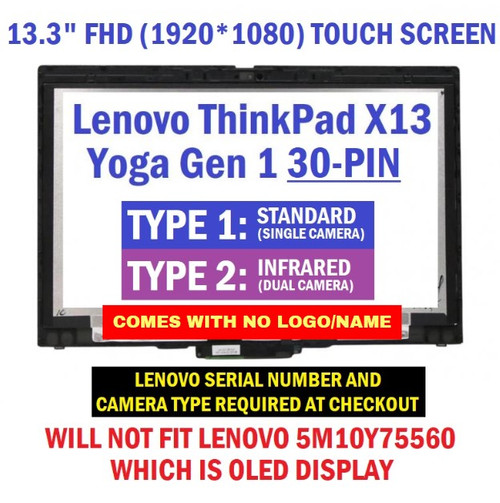 Lenovo TP FHD Bezel Assembly Mutt+AUO RGB LCD 5M11G02327 Touch Screen