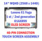 01AW977 Lenovo X1 Yoga 1st Gen 20FQ 20FR 20FQ OLED 14.0" Touch screen display