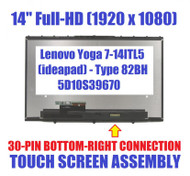 5D10S39670 Lenovo Yoga 7-14ITL5 LCD screen Display Touch Assembly Bezel