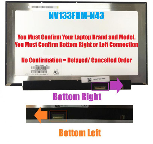 Compatible Boe Nv133fhm-n43 13.3" Laptop Ips Led Fhd Screen Display Panel