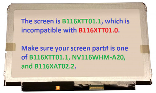 11.6" 1366x768 LED Screen RJXPT LCD TABLET 0RJXPT B116XTT01 V.1
