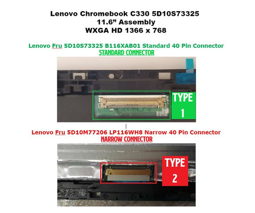 5D10S73325 11.6" Lenovo Chromebook C330 LCD Touch screen Assembly Bezel